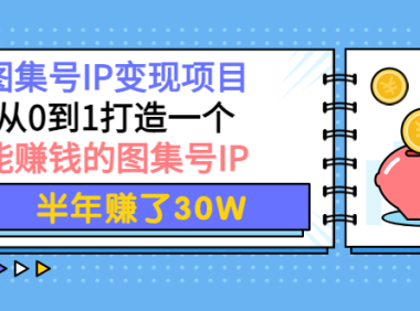 （2474）图集号IP变现项目：从0到1打造一个能赚钱的图集号IP 半年赚了30W