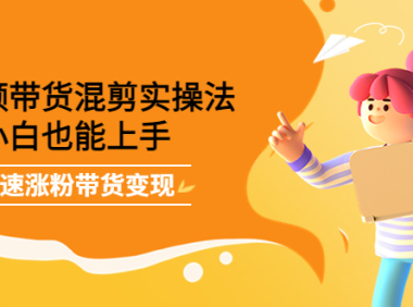 (2530)短视频带货混剪实操法,小白也能上手,快速涨粉带货变现