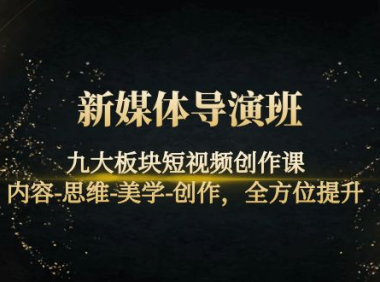 (2577)新媒体导演班:九大板块短视频创作课,内容-思维-美学-创作,全方位提升