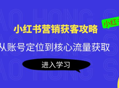 (2595)小红书营销获客攻略:从账号定位到核心流量获取,爆款笔记打造!