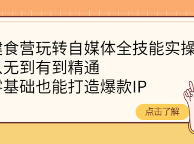(2621)健食营玩转自媒体全技能实操,从无到有到精通,零基础也能打造爆款IP