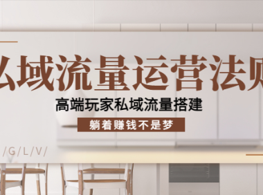 （2674）私域流量运营法则，高端玩家私域流量搭建，躺着赚钱不是梦！