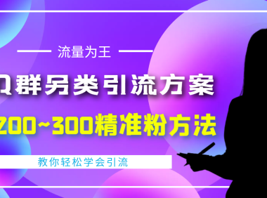 （2710）外面收费888元的QQ群另类引流方案：日200~300精准粉方法