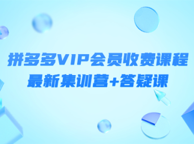(2715)某社群·拼多多VIP会员收费课程,最新集训营+答疑课-价值3299元