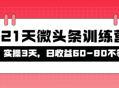 (2717)被忽视的微头条,21天微头条训练营,实操3天,日收益60-80不等