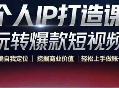 （2722）个人IP打造课-玩转爆款短视频，明确自我定位|挖掘商业价值|轻松上手做账号