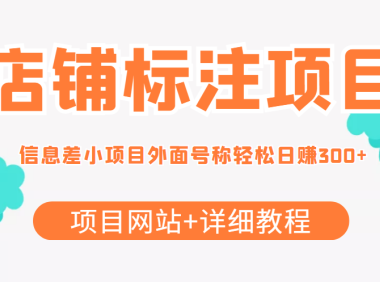 (2725)【信息差项目】最近很火的店铺标注项目,号称日赚300+(项目网站+详细教程)