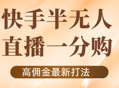（2751）外面收费1980的快手半无人一分购项目，不露脸的最新电商打法