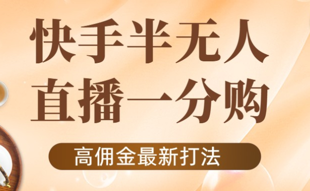 （2751）外面收费1980的快手半无人一分购项目，不露脸的最新电商打法