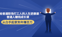 (2977)写给普通职场打工人的人生逆袭课:普通人赚钱成长课 从白手起家到年赚百万