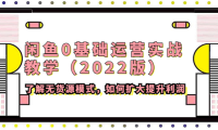 (2982)闲鱼0基础运营实战教学(2022版)了解无货源模式,如何扩大提升利润