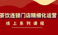 (3043)《茶饮连锁门店精细化运营》线上系列课程,茶饮门店经营必备课程-价值458元