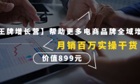 (3050)【王牌增长营】帮助更多电商品牌全域增长,月销百万实操干货,价值899元