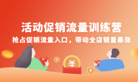 (3081)活动促销流量训练营:抢占促销流量入口,带动全店销量暴涨