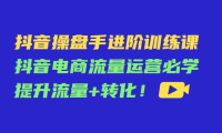（3113）抖音操盘手进阶训练课：抖音电商流量运营必学，提升流量+转化！
