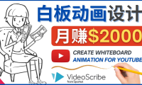 (3134)<strong>创建白板动画(WhiteBoard Animation)YouTube频道,月赚2000美元</strong>