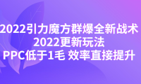 (3164)<strong>2022引力魔方群爆全新战术:2022更新玩法,PPC低于1毛 效率直接提升</strong>