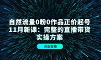 （3191）自然流量0粉0作品正价起号11月新课：完整的直播带货实操方案！