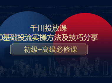 （3035）千川投放课：0基础投流实操方法及技巧分享，初级+高级必修课