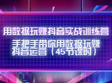 （3064）用数据玩赚抖音实战训练营：手把手带你用数据玩赚抖音运营（45节课时）
