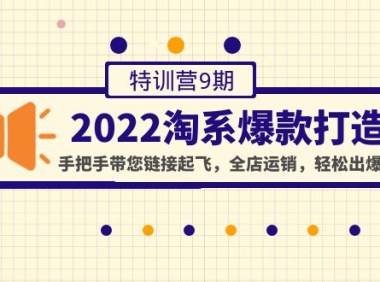 (3127)<strong>2022淘系爆款打造特训营9期:手把手带您链接起飞,全店运销,轻松出爆款</strong>