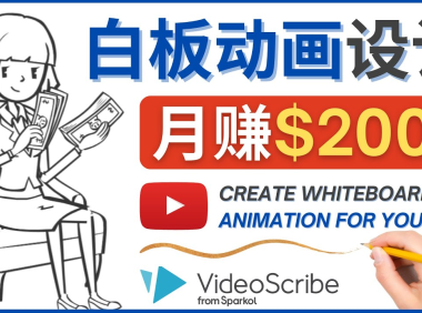 (3134)<strong>创建白板动画(WhiteBoard Animation)YouTube频道,月赚2000美元</strong>
