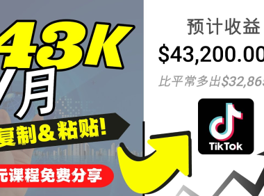 （3167）2022抖音国际版Tiktok赚钱项目：每天上传一个视频就轻松月入$43200