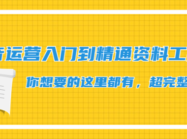 （3178）抖音运营入门到精通资料工具包：你想要的这里都有，超完整！