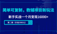 (3250)简单可复制,教辅项目新玩法,新手实战一个月变现16000+(第2期+课程+资料)