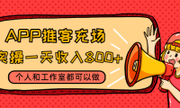 （3292）APP推客充场，实操一天收入800+个人和工作室都可以做