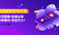 (3413)短视频带货特训营(11+12+13期)听话照做-快速出单-简单暴利-收益巨大!