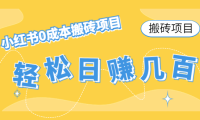 (3431)【搬砖项目】小红书0成本搬砖项目,轻松日赚几百+