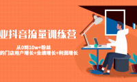 (3509)美业抖音流量训练营:从0到10w+粉丝 让你的门店用户增长+业绩增长+利润增长