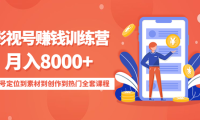(3511)影视号赚钱训练营:月入8000+从账号定位到素材到创作到热门全套课程