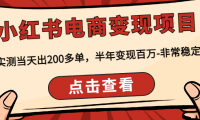 (3432)小红书电商变现项目:实测当天出200多单,半年变现百万-非常稳定