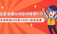 (3445)黄岛主《淘宝蓝海虚拟项目陪跑训练营6.0》每天纯利润200到1000+纯实战课