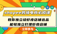 (3446)shopee跨境电商必修课:教你独立给虾皮店铺选品,能够独立打理虾皮店铺