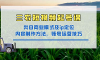 (3448)三农短视频起号课:三农类目商业模式及ip定位,内容制作方法,账号运营技巧