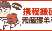 (3456)携程最新无脑薅羊毛低保玩法,后期稳定一天几十的收益,可多号放大收益