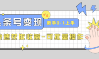 (3457)2023头条号实操变现课:新手0-1轻松上手,快速获取收益-可批量操作