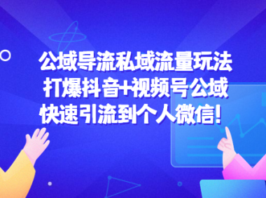 （3239）公域导流私域流量玩法：打爆抖音+视频号公域，快速引流到个人微信！