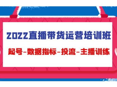 （3265）2022直播带货运营培训班：起号-数据指标-投流-主播训练（15节）