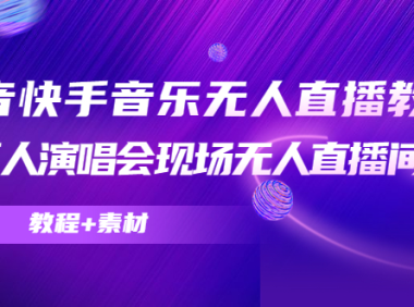 （3286）抖音快手音乐无人直播教程，万人演唱会现场无人直播间（教程+素材）