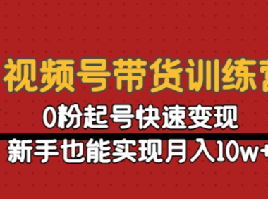 (3298)视频号带货训练营:0粉起号快速变现,新手也能实现月入10w+