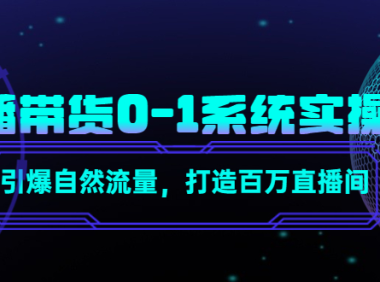 （3299）直播带货0-1系统实操课，引爆自然流量，打造百万直播间！