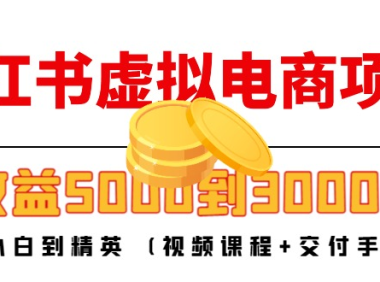（3304）小红书虚拟电商项目：从小白到精英 月收益5000到30000 (视频课程+交付手册)