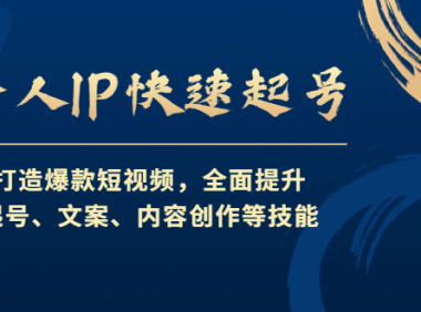(3334)个人IP快速起号,打造爆款短视频,全面提升起号、文案、内容创作等技能