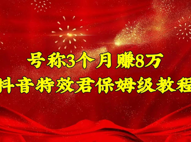 （3337）号称3个月赚8万的抖音特效君保姆级教程，新手一个月搞5000+（教程+软件）