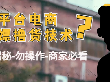 (3427)外面收费2980的全平台电商白嫖撸货技术(仅揭秘-勿操作-商家必看)