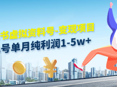 (3453)小红书虚拟资料号-变现项目:单号单月纯利润1-5w+实操玩法分享